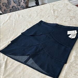 Denim Layered Mini Skirt